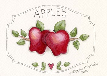 2 Apples On Vine by Debbie McMaster art print