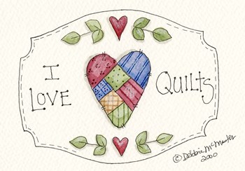 I Love Quilts by Debbie McMaster art print