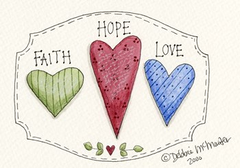 Three Hearts by Debbie McMaster art print