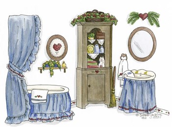 Country Bath 3 by Debbie McMaster art print