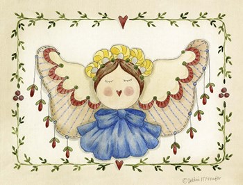 Blue Bow Angel by Debbie McMaster art print
