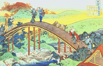 Autumn, Red Sycamore Leaves on the River Tatsuta by Katsushika Hokusai art print