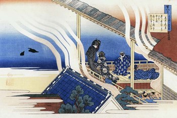 Four men and Two Women Enjoy Bath and Rest by Katsushika Hokusai art print