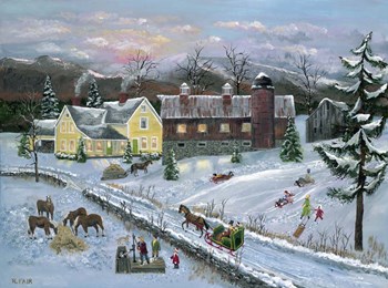 Farm at Dusk by Bob Fair art print