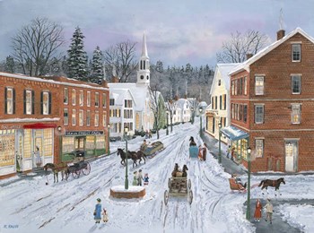 Main Street in Winter by Bob Fair art print