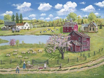 Spring Picnic Walk by Bob Fair art print