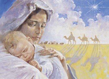 Mary With Baby Jesus by Hal Frenck art print
