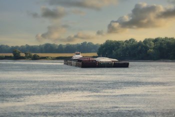 Barge On The River 1 by Jai Johnson art print
