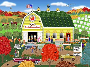 Bee&#39;s Apple Honey Barn by Mark Frost art print
