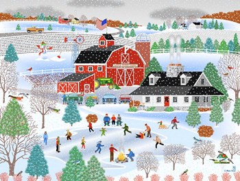 Apple Pond Farm Winter by Mark Frost art print