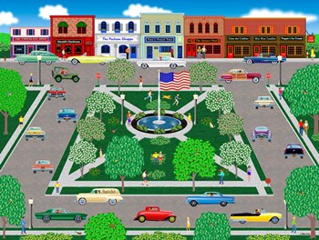 Cruising The Square by Mark Frost art print