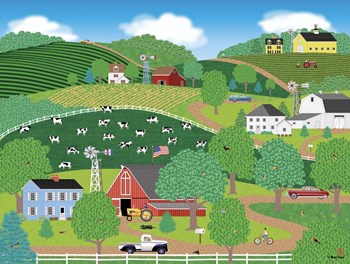 Farms Of Windy Hills by Mark Frost art print