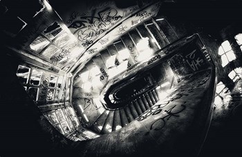 Sanat stairs by Sebastien Lory art print