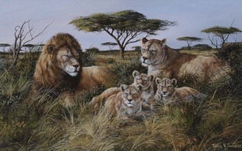 Lion Family by Trevor V. Swanson art print