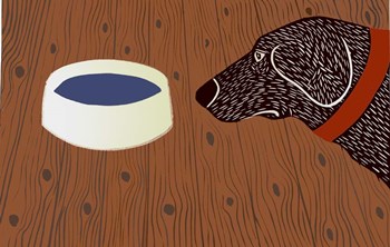 Water Bowl Good Dog by Stephen Huneck art print