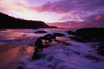 Lumahai Beach at Sunset, HI by Panoramic Images art print