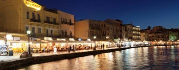 Promenade at Venetian Port, Chania, Crete, Greece by Panoramic Images art print