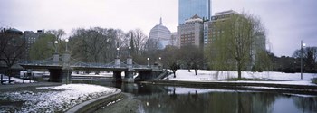 Snow in Boston Public Garden, Suffolk County, Massachusetts by Panoramic Images art print