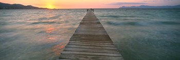Alcudia Pier at Sunset, Majorca, Spain by Panoramic Images art print