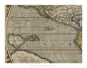 Antique World Map Grid IV by Vision Studio art print