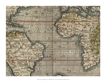 Antique World Map Grid V by Vision Studio art print