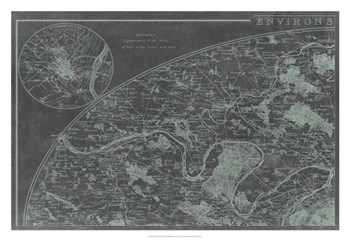 Map of Paris Grid I by Vision Studio art print