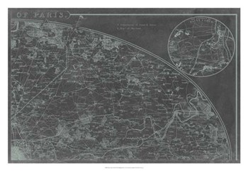 Map of Paris Grid II by Vision Studio art print