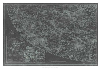 Map of Paris Grid III by Vision Studio art print