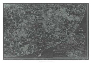 Map of Paris Grid IV by Vision Studio art print