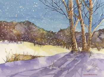 Birch, Turquoise Sky by Annelein Beukenkamp art print