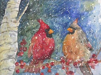 Snow Cardinals by Annelein Beukenkamp art print