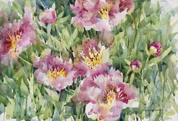 Posing In Pastel Pink by Annelein Beukenkamp art print