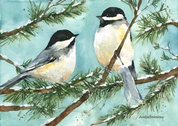 Chickadee Chat by Annelein Beukenkamp art print