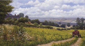 Tractor At Little Eaton by Bill Makinson art print