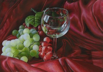 Red Satin and Grapes by Carla Kurt art print