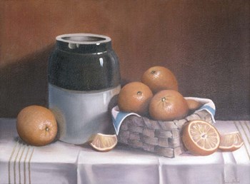 Crock With Oranges by Cecile Baird art print