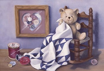 Teddy &amp; Red Button 2 by Cecile Baird art print