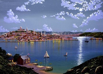 Boston From Dorchester Heights In 1848 by Eduardo Camoes art print