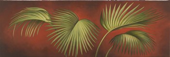 Palms On Burgundy 2 by Debra Lake art print