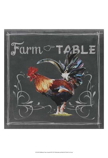 Chalkboard Farm Animals III by Redstreake art print