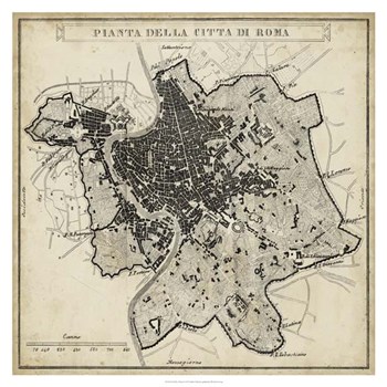 City Plan of Rome art print