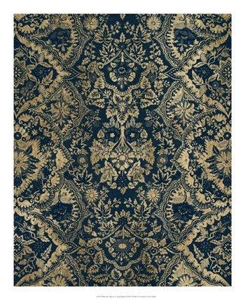 Baroque Tapestry in Aged Indigo II by Vision Studio art print