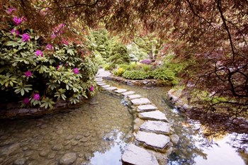 Stepping Stones at Butchart Gardens #2, Victoria, B.C. 09 by Monte Nagler art print