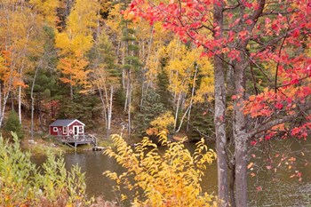 Boathouse In Autumn, Marquette, Michigan 12 by Monte Nagler art print
