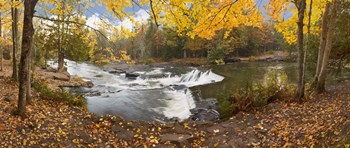 Bond Falls In Autumn Panorama #2, Bruce Crossing, Michigan 12 by Monte Nagler art print
