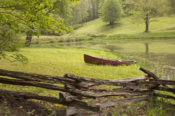 Canoe &amp; Fence by Monte Nagler art print