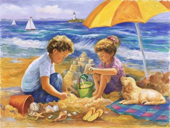 Beach Fun by Rosanne Kaloustian art print