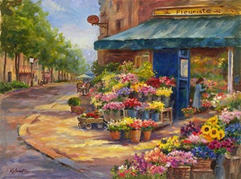 Fleuriste Flower Market Paris by Rosanne Kaloustian art print