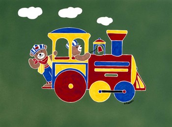 Bear Ry Happy Conductors by Shelly Rasche art print