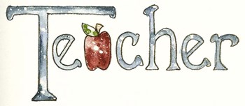 Teacher With Apple by Shelly Rasche art print